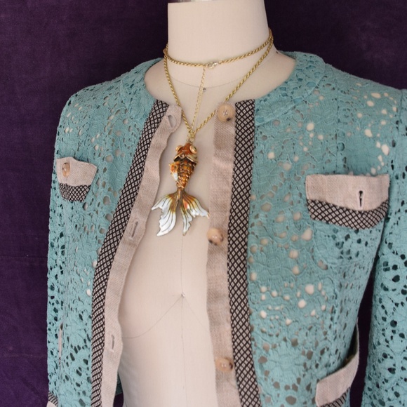 ETRO crochet Lace Bolero short dress blazer jacket - Picture 4 of 7